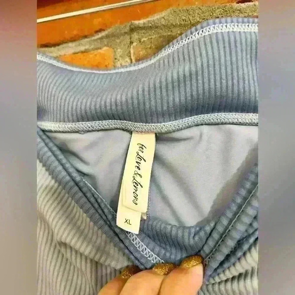 For Love & Lemons Athletic Two Tone Blue Leggings Size XL - Picture 5 of 7